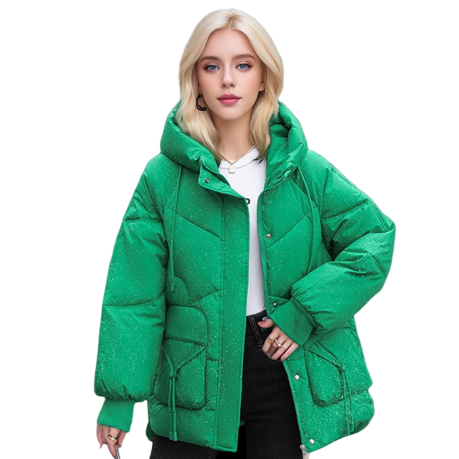 Solid Color Puffer Jacket
