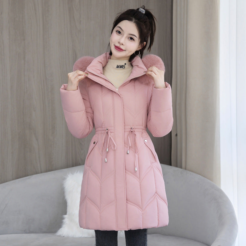 Large Fur Collar Coat Mid-length Jacket