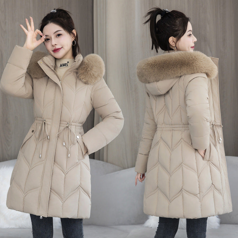 Large Fur Collar Coat Mid-length Jacket