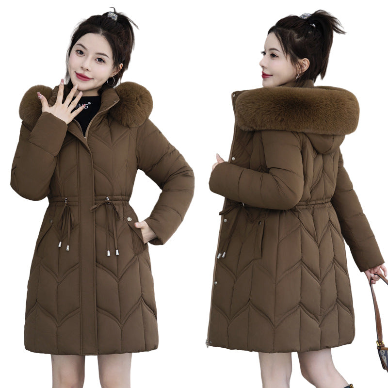 Large Fur Collar Coat Mid-length Jacket – The Daily Finds