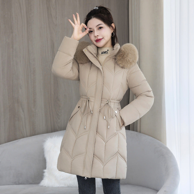 Large Fur Collar Coat Mid-length Jacket