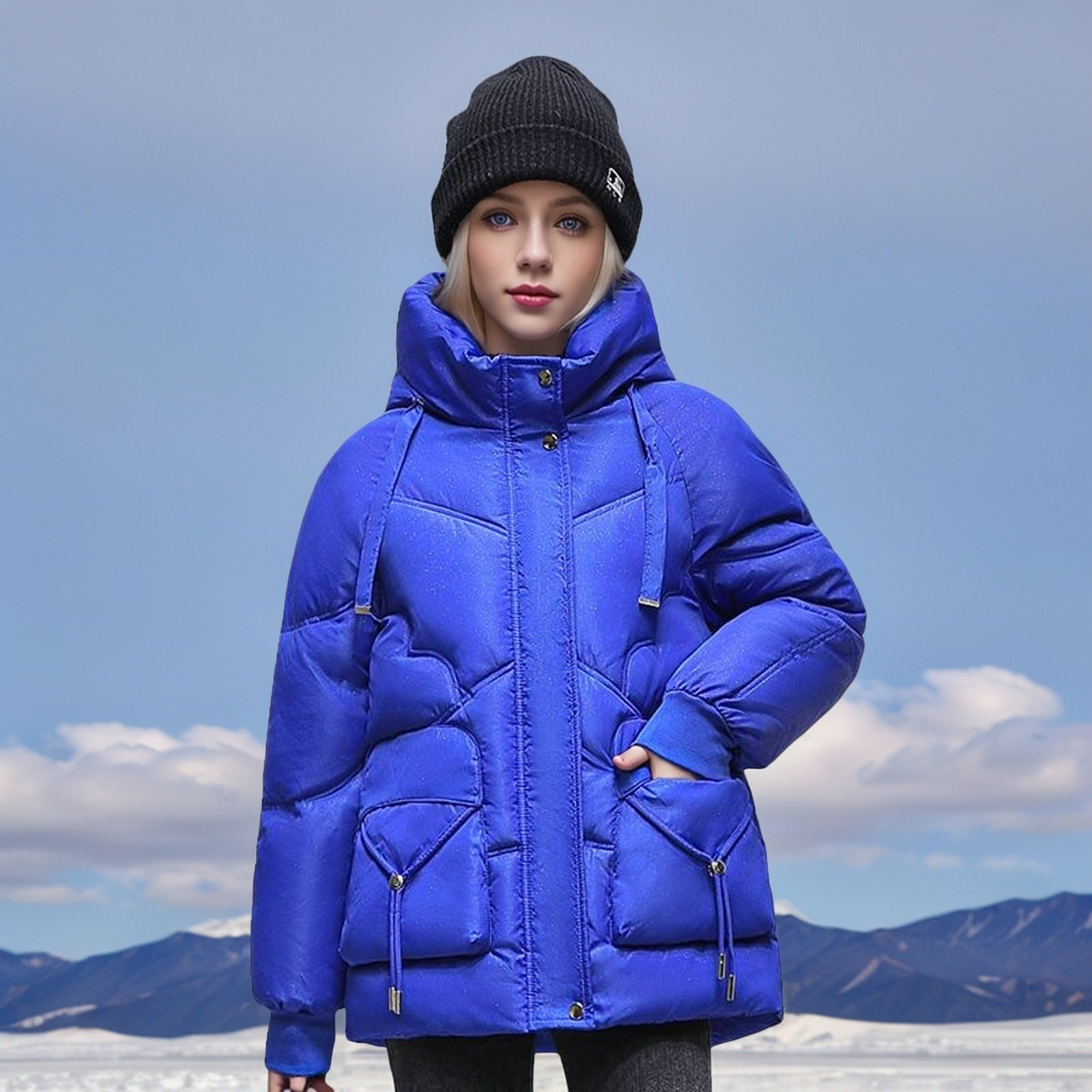 Solid Color Puffer Jacket