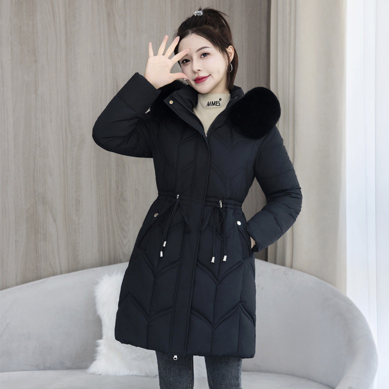 Large Fur Collar Coat Mid-length Jacket