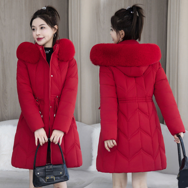 Large Fur Collar Coat Mid-length Jacket