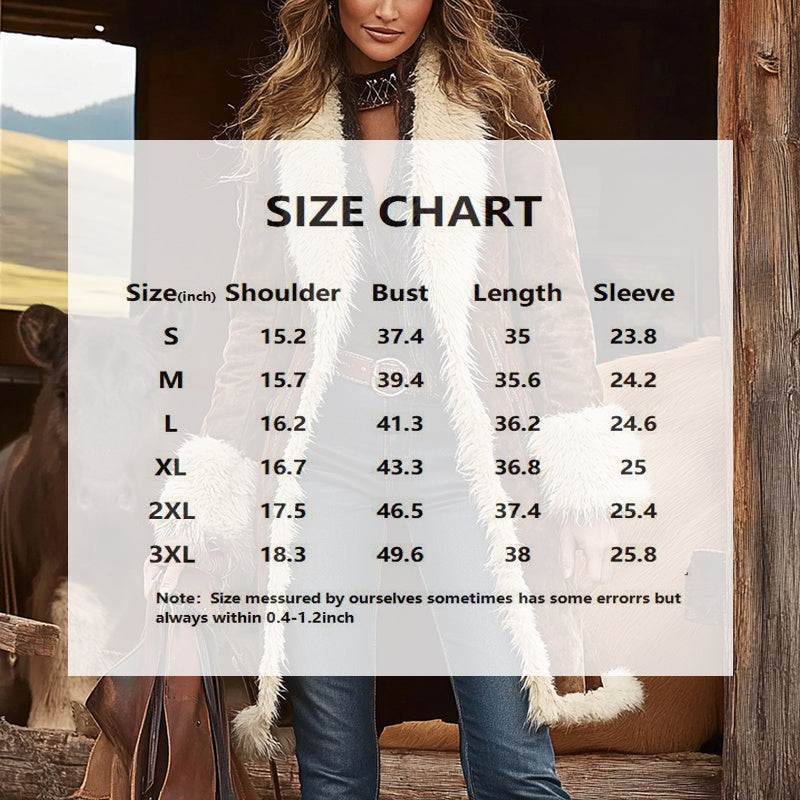 Women's Long Plush Coat With Fur Collar