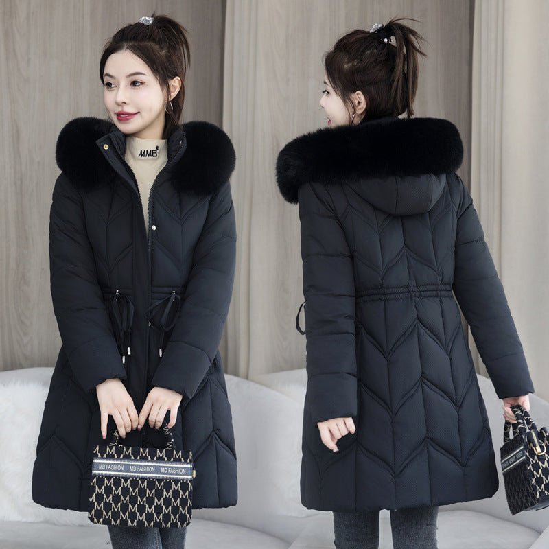 Large Fur Collar Coat Mid-length Jacket