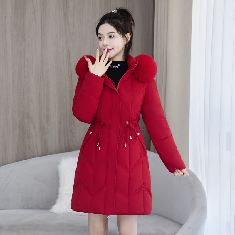 Large Fur Collar Coat Mid-length Jacket